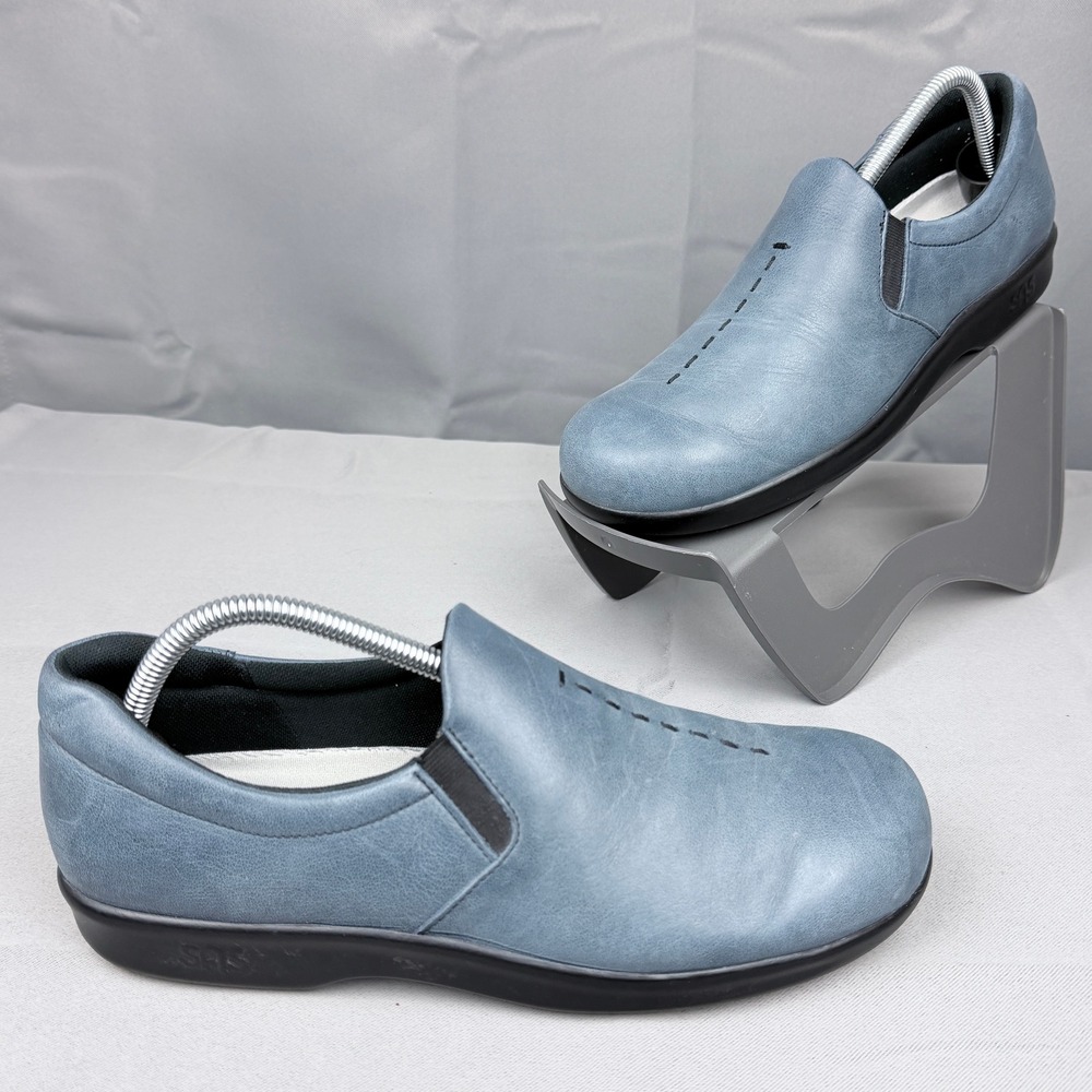 SAS Tripad Comfort Womens 9.5 N Blue Leather Slip On Loafers Shoes Made in USA